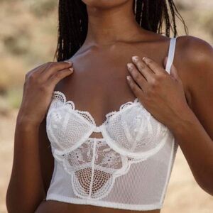 Kat The Label Revolve White Lace Bra Size M